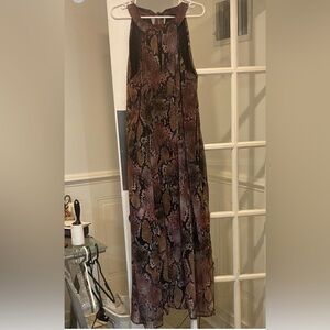 City Chic Burgundy and Beige snake skin dress